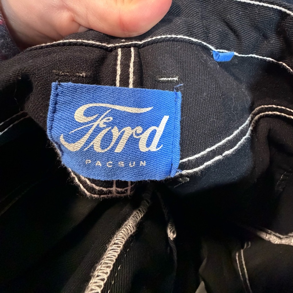 Ford Black Cargo Trousers with Star Accents - Picture 7 of 7